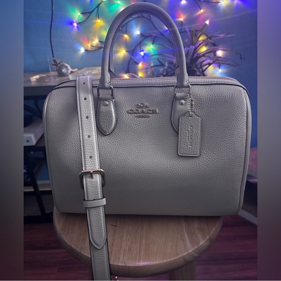 Coach Large Ivory Rowan Satchel Bag - Picture 1 of 8
